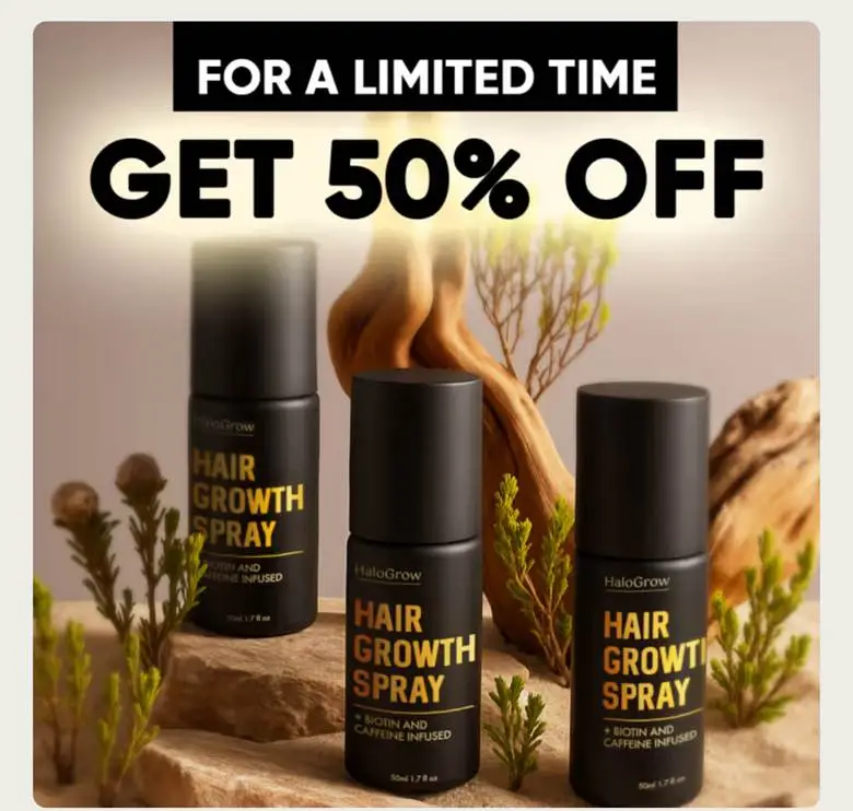 Step by Step HaloGrow Hair Spray Directions and Application Infographic